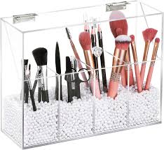 4slots acrylic makeup brush holder with