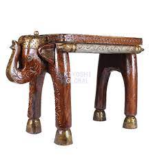 Wooden Elephant Side Table For Home