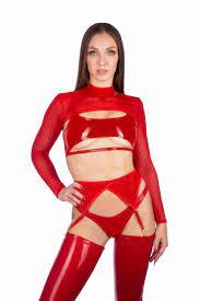 Buy Naughty Thoughts Garter Belt XXX Rated See Through Red | polespor