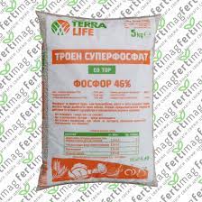 Тройният суперфосфат обикновено е синтетичен фосфорен тор. Troen Superfosfat 5kg