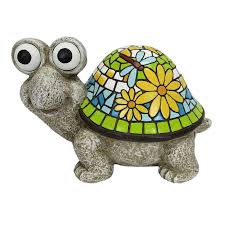 Turtle Garden Statue With Glow In The