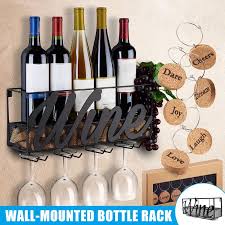 wall mounted wine rack bottle glass