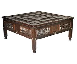 Carved Wood Moroccan Coffee Table