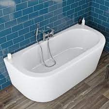 Nuie back to wall freestanding bath with leg set 1700mm. Orchard Elsdon D Shaped Double Ended Bath With Panel 1700 X 800 Double Ended Bath Shower Bath Back To Wall Bath