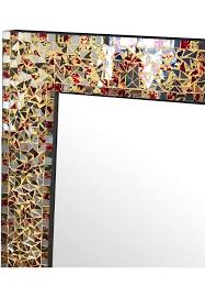 Luxe Mosaic Glass Framed Wall Mirror