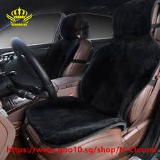Car Seat Covers Set Black Faux Fur