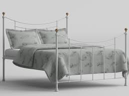 Double Satin White Metal Bed Frame