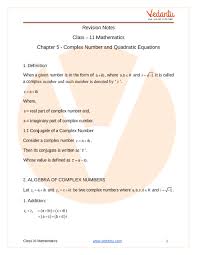 Complex Numbers And Quadratic Equations