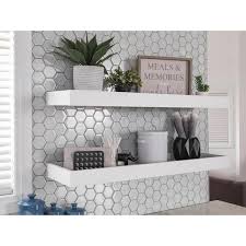 White Floating Decorative Wall Shelf