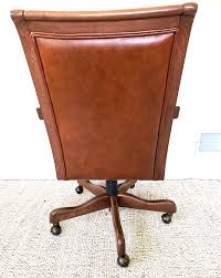 ethan allen leather roll arm office