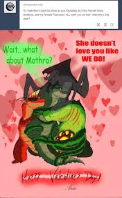 The fan art that served as inspiration: Godzilla Valentines Day By Roflo Felorez On Deviantart