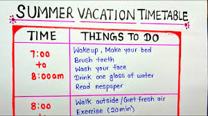 summer vacation timetable 2022 full