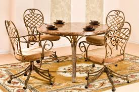 You have many choices, from contemporary metal to chairs with. Allegra Round Table 4 Caster Chairs At Gardner White