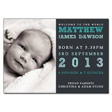 Baby Boy Birth Announcement Card Add Your Own Photo
