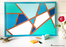 Diy Blue Geometric Cork Board