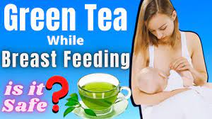 drinking green tea while t feeding