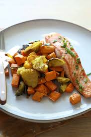 pan seared salmon with vegetables