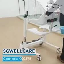 patient transfer wheelchair with commode
