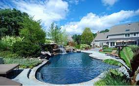 swimming pool in the garden landscape