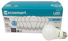 Ecosmart Led A19 Light Bulb 60w Equivalent A19 Daylight Amazon Com