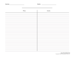Blank T Chart Templates Printable Compare And Contrast