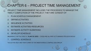 Pmbok 5th Edition Chapter 6 Project Time Management Summary