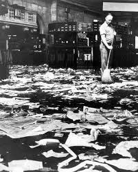 The 1929 stock market crash ended to the roaring twenties due to margin on equities, stock manipulation, the 1929 fed, and corporate the stock market had shut down for nearly two weeks in 1873, and many could recall when j. Documents That Changed The World Delayed Stock Market Ticker Tape October 1929 Uw News
