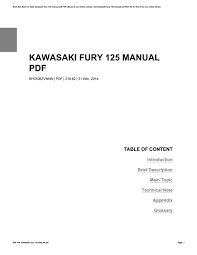 Wiring diagram 125cc free image about wiring diagram and schematic. Kawasaki Fury 125 Manual Pdf By Domingofiore4721 Issuu