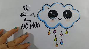 CÁCH VẼ ĐÁM MÂY ĐỔ MƯA SIÊU CUTE/How to Draw a Rain Cloud Cute and Easy -  YouTube