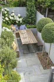 Wooden Garden Furniture Planted Trees