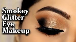 smokey gold glitter eye makeup tutorial