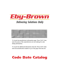 Code Date Catalog Eby