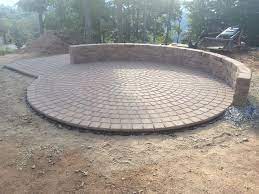 A Circle Shaped Concrete Paver Patio