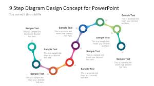 9 Step Colorful Snake Diagram For Powerpoint Powerpoint