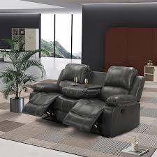 Faux Leather Straight Reclining Sofa