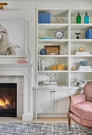 White Shaker Fireplace Cabinets Design