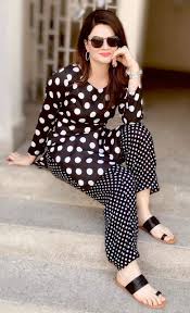 black polka dot dress faash wear