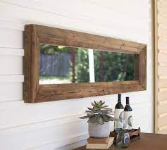 Recycled Wood Frame Wall Mirror