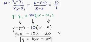 Equation Of A Line Given 2 Points