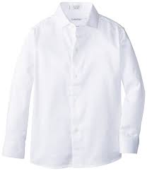 Calvin Klein Big Boys Long Sleeve Sateen Dress Shirt White