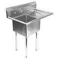 Commercial stainless steel sink with drainboard