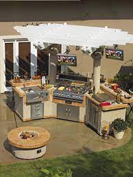Step up your entertaining game with one of these diy outdoor kitchen plans that you can put outside on an existing patio, deck, or area of your yard. Optimizing An Outdoor Kitchen Layout Hgtv