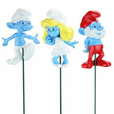 smurf plant stakes set of 3 only 14