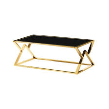 Glass Coffee Table With Gold Metal Legs