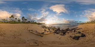 360 hdri panorama of hawaii beach in
