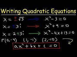 Writing Quadratic Equations In Standard