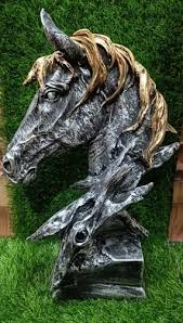 Resin Horse Head Sculpture