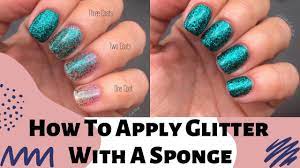 apply glitter polish with a sponge