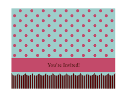 Invitation Note Card Pink And Blue Quarter Fold A2 Size