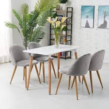 Make mealtimes more inviting with comfortable and attractive dining room and kitchen chairs. Ofcasa Set Of 4 Grey Velvet Dining Chairs Upholstered Kitchen Chair With Backrest Wood Effect Metal Legs Living Room Chair For Kitchen Restaurant Lounge Amazon Co Uk Kitchen Home